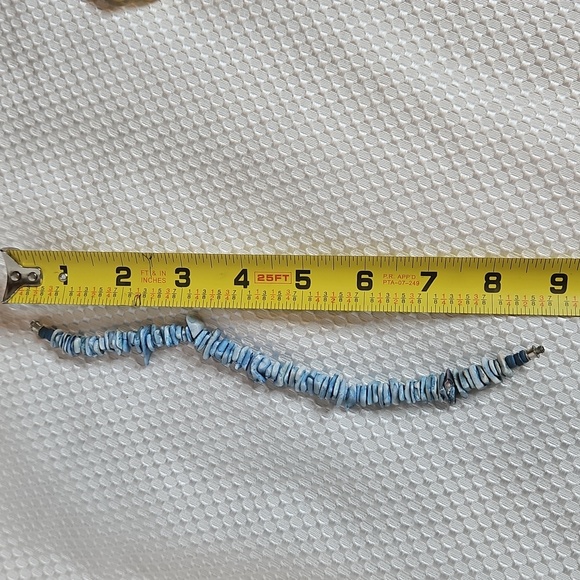 PUKA SHELL BLUE ANKLET/BRACLET 9" SURFER BEACH THEME - Picture 4 of 5